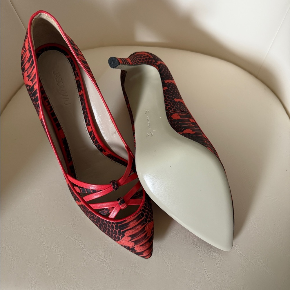 Jason Wu Red Patterned Women's Heels